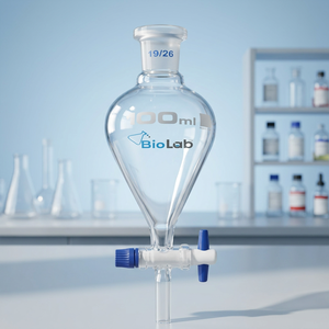 Entonnoirs de séparation en verre borosilicaté en forme de Squibb avec bouchon en PE, entonnoir conique de laboratoire pour usage en laboratoire - Product Image 3