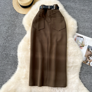 <span class=keywords><strong>Falda</strong></span> de lujo ligero vintage para mujer, de cintura alta, larga, de corte recto, estilo tubo, que realza la figura y la elegancia. - Product Image 3