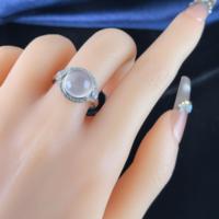 Bague en argent sterling 925 plaqué rhodium avec quartz rose naturel taille ronde, vente en gros d'usine, pour femme, cadeau, usage quotidien