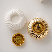 Brûleur d'encens rond simple et de luxe, table à main, article décoratif moderne, diffuseur d'arômes