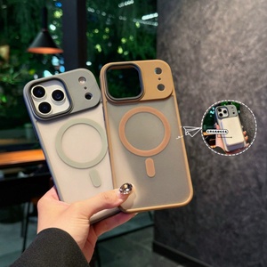 2025 Skin Feel Acrylic <b>PC</b> Magnetic <b>Wireless</b> Charged Frosted Shockproof Cover Matte Frosted Phone Case for iPhone 17 Pro Max - Product Image 2
