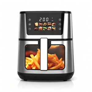 Friteuse à air Anbolife <span class=keywords><strong>8L</strong></span> avec fenêtre visible, en acier inoxydable, écran tactile numérique, 16 menus prédéfinis, four à air chaud antiadhésif, OEM - Product Image 4