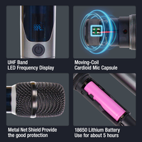 Ensemble de microphones sans fil dynamiques de haute qualité ZQS1m501, micro portable pour utilisation en direct/à domicile/sur scène avec fonction d'annulation du bruit