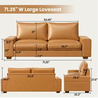 Canapé modulaire en cuir de style moderne tendance deux places inclinables Chesterfield Home Living Room Hotel Mobilier de maison simple