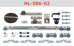 Mềm Đóng Cửa Đồng Bộ Đối Xứng Bằng Gỗ Trượt Cửa Ra Vào Phần Cứng Hanger Lăn Cho Treo Cửa - Product Image 2