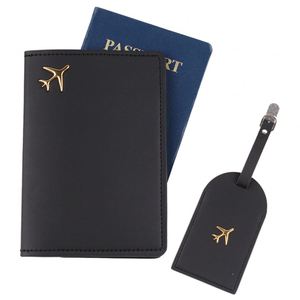 Étiquette de bagage imperméable en PU à motif géométrique avec logo tridimensionnel et housse de protection pour passeport et documents de voyage de loisirs - Product Image 2