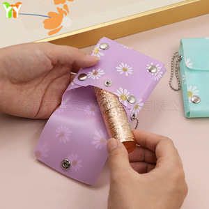 In stock, this portable mini coin <b>purse</b> with daisy print is perfect for everyday use. It's also great for small lipsticks, - Product Image 4