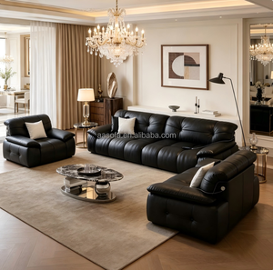 Sofás Modernos Extra Grandes de Cuero Genuino para Sala de Estar, Sofá Cama, Sofá Nube de Lujo, Sofá Seccional con Posiciones <span class=keywords><strong>Tantra</strong></span>, Villa - Product Image 4
