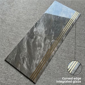 Piastrelle per Gradini Placcate in Oro per Villa, Gradini da 1,2 Metri <span class=keywords><strong>e</strong></span> Piastrelle per Scale in Marmo Resistenti all'Usura, Bordi Arcuati Monoblocco Smaltati - Product Image 6