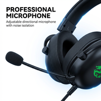 Headset Gaming Jetion USB+3.5MM dengan Mikrofon Speaker dan Mic Desain Over-Ear Pencahayaan Satu Warna Model PJT-DEP2498