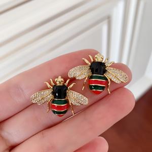 BD-B7218 nuovo orecchino coccinella accessori gioielli scarabeo insetti volanti oro placcato 18K <span class=keywords><strong>orecchini</strong></span> a bottone zircone per donna - Product Image 6