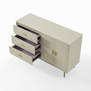 Modern Simple Design White HDF <b>Chest</b> of Drawers 3 Drawers With Two Doors for Bedroom Living Room <b>Storage</b> 0815-white-5 Living Roo - Product Image 6
