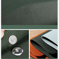 Carpeta Portadocumentos de Cuero PU A4 con Logotipo Personalizado, Carpeta de Negocios Corporativa con Logotipo Grabado para Regalo de Oficina