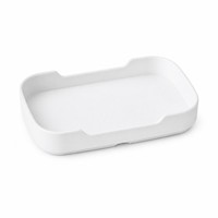 Plateau rectangulaire en mélamine avec impression florale colorée, plateau de service en mélamine à base verte