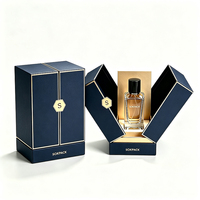 Boîte cadeau de parfum à double porte personnalisée, boîte en papier rigide, insert en mousse de velours, emballage de luxe pour une seule bouteille de parfum