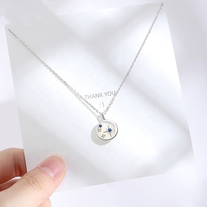 ML75 Fashion Trendy Women 925 <strong>Sterling</strong> <strong>Silver</strong> Rose Gold Round Shell Evening <strong>Star</strong> Shape Shell <strong>Necklace</strong> Jewelry - Product Image 2