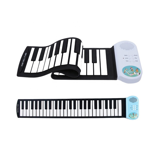 49 Keys Electronic Hand Roll Piano Toy Musical Instruments Electronic Keyboard Portable Rolled up Soft Piano Toys for Children