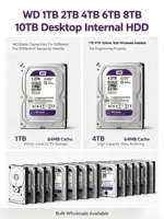 Disque dur interne Western Digital WD Purple 3,5 pouces SATA 1TB-10TB pour système de sécurité CCTV DVR NVR