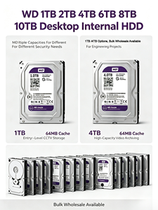 ฮาร์ดดิสก์ภายใน SATA สีม่วง ขนาด 3.5 นิ้ว ความจุ <span class=keywords><strong>1TB</strong></span>-10TB สำหรับระบบกล้องวงจรปิด CCTV DVR NVR - Product Image 1