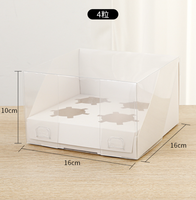 Nouveau design Boîte à gâteau transparente monocouche avec support à 4/9/12 trous Emballage de haute qualité-Recyclable estampillé pour un usage alimentaire