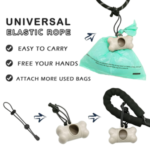 Distributeur de sacs à déjections canines en forme d'os, en paille de blé naturelle, avec logo personnalisé et sacs biodégradables - Product Image 4