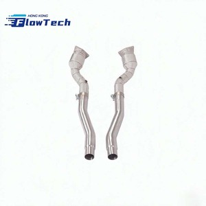 Downpipe à haut débit en acier inoxydable T304 avec bouclier thermique pour Ferrari FF 6.3L V12 - Product Image 1