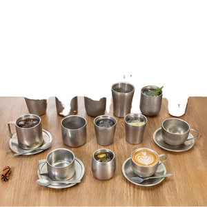 Gobelet rétro givré 180/300 ml à double paroi en acier inoxydable, design coréen, pour bière, cocktail, vin, cola, boissons, bar portable - Product Image 1