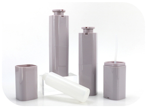 50ml Gray Purple ABS Rotary Airless Pump Bottle – Twist Lock Lotion Container – Luxury Cosmetic Packaging with Vacuum Pump - Product Image 3