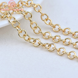 Оптовая продажа: Цепочки из железа цвета 24-каратного золота, O-образные, для изготовления ожерелий и браслетов, высококачественные ювелирные комплектующие - Product Image 2