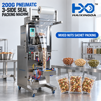Machine d'emballage pneumatique à trois soudures latérales de taille moyenne 200g, directement de l'usine, avec emballage de sachets en acier inoxydable pour la vente au détail