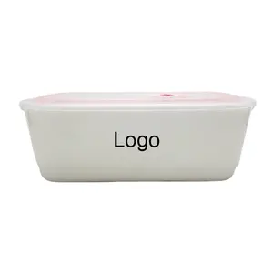 square ceramic lunch box for kid with lid