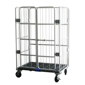 Multi-functional Transport Metal Steel Saving Space Roll Cage For Warehouse