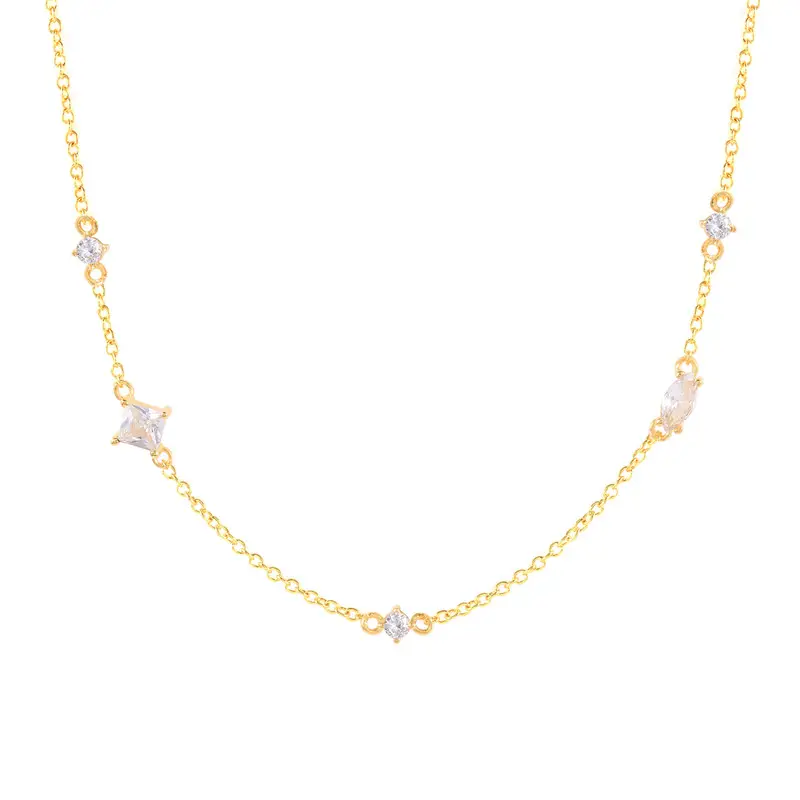 ROXI — collier étoile sgem 18K, bijoux en zircone et diamant coloré pour femmes, couleurs blanc et vert