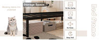 Sommier de lit en métal robuste avec revêtement en tissu, silencieux, minimaliste, en fer, structure KD pour l'e-commerce