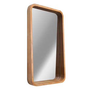 Miroir mural en verre avec cadre en bois de design moderne, fabriqué à la main, écologique - Luxe pour les mariages, Pâques, pour les espaces haut de gamme - Product Image 1