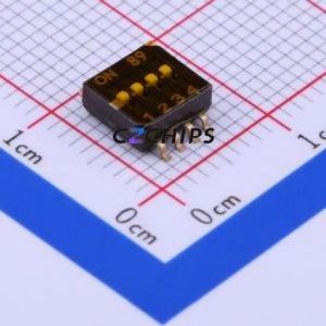 218-4LPSTR DIP Switch SMD-8P,5.8x6.3mm Switch Flat Toggle, Groove Type Single Pole Single Throw 4 1.27mm - Product Image 1