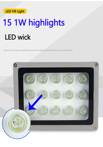 Reflector LED Blanco de 15W IP65, Lámpara Auxiliar Impermeable para CCTV, Vigilancia, Exteriores, Reconocimiento de Matrículas - Product Image 5