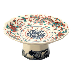 Plato de Porcelana Doucai con Base Alta, Forma Irregular, para Frutas, Ofrendas Budistas, Uso Doméstico, Estilo Retro de Lujo - Product Image 5