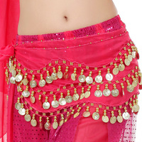 Ceintures de hanche en mousseline de soie pour femmes en gros bon marché pièces d'or danse du ventre foulards de hanche adulte fait à la main pour les femmes Performance taille adulte