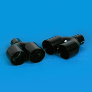 Embout d'échappement en titane noir en acier inoxydable de 3,5 pouces, forme en Y, double tuyau, embout de silencieux universel pour voiture, modification de performance - Product Image 1