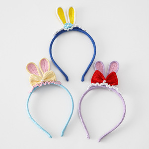 Modern Girls' Gift Cute Rabbit Ears Decor Colorful Plush Headband-Wholesale Crochet Bunny - Product Image 2