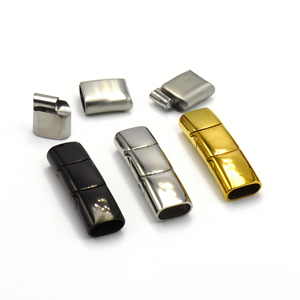 Stainless Steel Magnetic Clasp | 18K PVD Gold Plated <b>Leather</b> Cord End Clasp for Necklace <b>Bracelet</b> Jewelry Making | Durable - Product Image 2