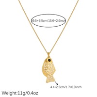 Collier élégant en acier inoxydable avec pendentif poisson doré scintillant et petite perle, chaîne maille gourmette, accessoires mignons pour femmes, vente en gros TGXL14829