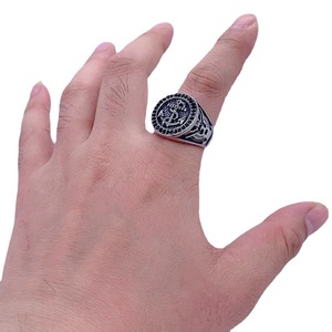 Anchor <b>Ring</b> <b>For</b> <b>Men</b> Stainless Steel Retro <b>Silver</b> Hip Hop Fashion Jewelry Gift 216019 - Product Image 4