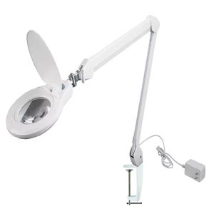 Lampe loupe à bras articulé réglable avec pince, lentille en verre, lumière LED à intensité variable pour travaux d'artisanat et de réparation - Product Image 4