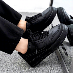 Chaussures de marche d'hiver pour homme, tendance 2026, noires, style Jedi, à lacets, en maille, rétro, sportives, décontractées, à semelle épaisse, imperméables, respirantes et légères - Product Image 1