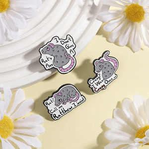 Pins de esmalte con diseño de ratón 'Crazy I Was Crazy Once' y 'Humor Rat's Ass I Don't Give A', broches, insignias para mochila y solapa, joyería, regalos para amigos - Product Image 2