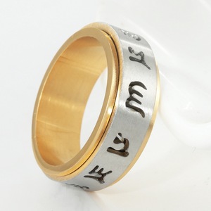 yunnique <b>Titanium</b> Steel Rotating <b>Ring</b> Six Syllable Mantra Unisex Jewelry Gift Fashion <b>Rings</b> - Product Image 4
