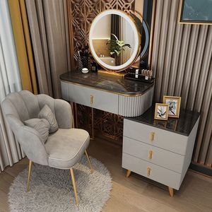 Coiffeuse moderne à succès <span class=keywords><strong>avec</strong></span> <span class=keywords><strong>miroir</strong></span> LED et tiroirs pour chambre à coucher - Product Image 2