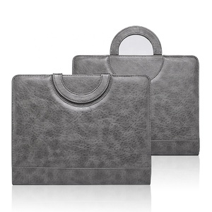 Cặp hồ sơ da đựng tài liệu hội nghị có khóa kéo A4, kiểu dáng Gery Ostrich Grain, có tay cầm - Product Image 2